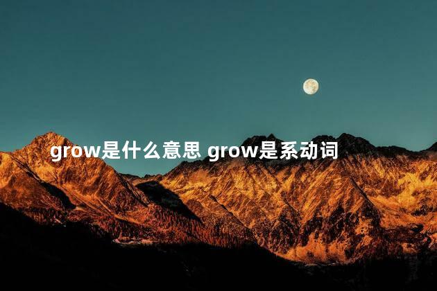 grow是什么意思 grow是系动词吗